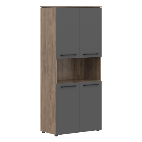 Шкаф с 2-мя комплектами глухих малых дверей 