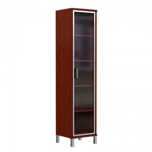 Шкаф колонка высокая со стеклянной дверью в AL рамке 431.8 (L/R) 475x450x2054