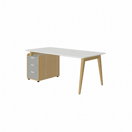 Стол рабочий прямой с опорной тумбой (L/R)