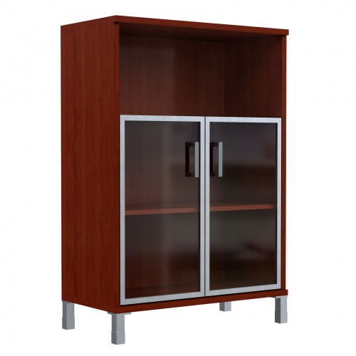 Шкаф средний с малыми стеклянными дверьми в AL рамке 420.4 900x450x1286