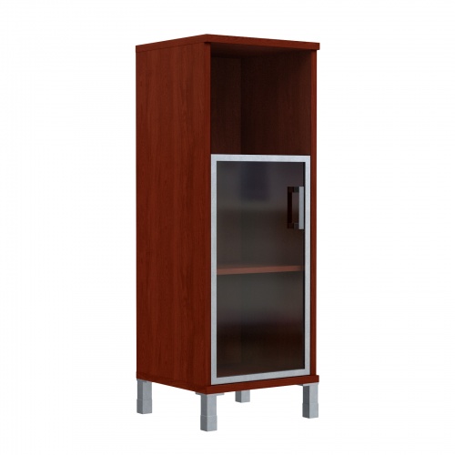 Шкаф колонка средняя с малой стеклянной дверью в AL рамке 421.4(L/R) 475x450x1286