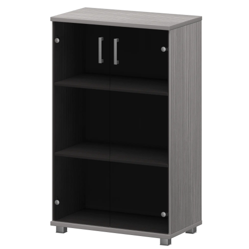 Стеллаж низкий закрытый со стеклянными фасадами 800x445x1280