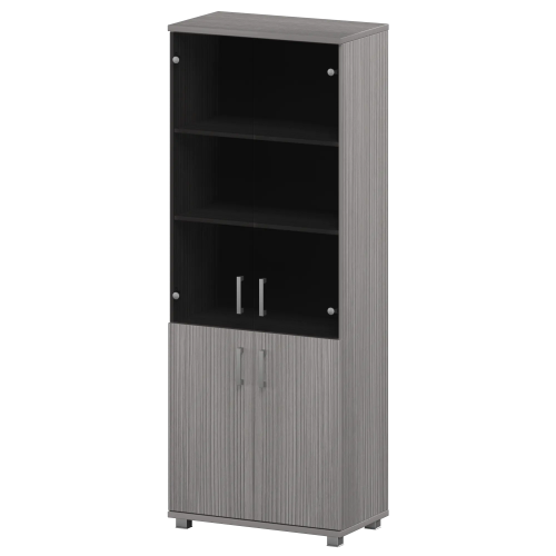 Стеллаж высокий закрытый со стеклянными фасадами 800x445x2050