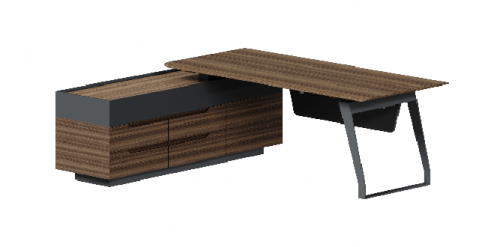 Стол руководителя на опорной тумбе (левый)