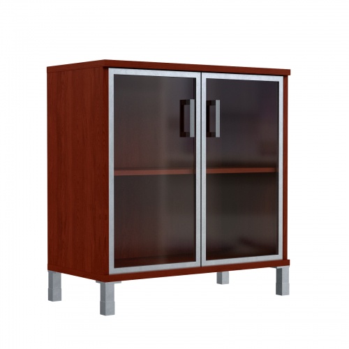 Шкаф низкий со стеклянными дверьми в AL рамке 410.4 900x450x920