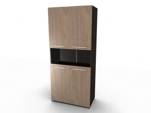 Шкаф с 2-мя комплектами глухих малых дверей и топом AHC 85.4