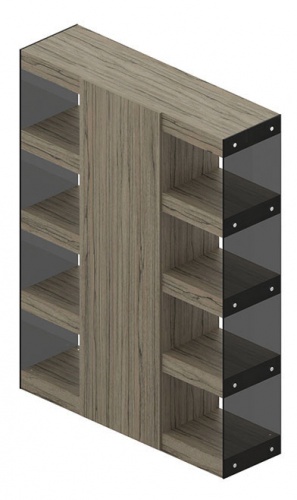 Стеллаж с гардеробным отделением GS-7 тонированное стекло