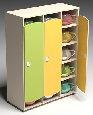 2720 Шкаф для горшков 3х дверный