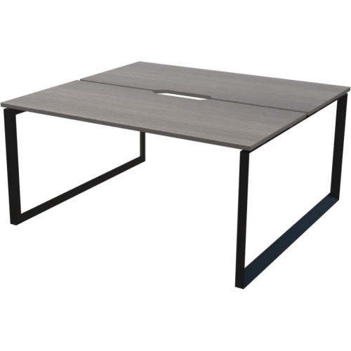 Бенч двойной на 2 рабочих места на металлокаркасе (О-каркас) 1800x1496x750