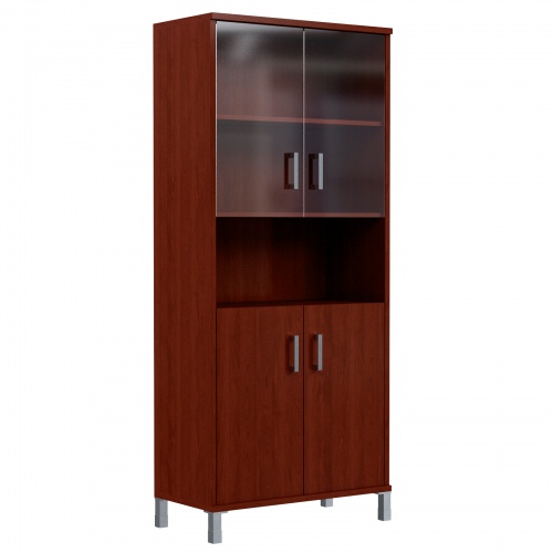 Шкаф высокий с малыми стеклянными и глухими дверьми 430.10 900x450x2054