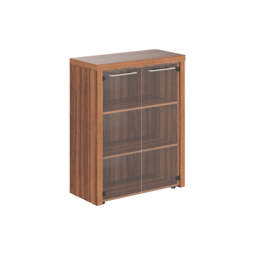 Шкаф со стеклянными дверьми и топом